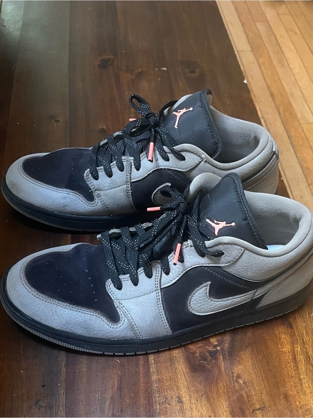 Nike Air Jordan 1 Low Sneakers in Black and Gray Size 13